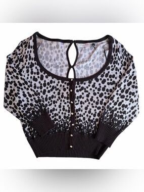 Y2K Guess Animal Print Rhinestone Cardigan
